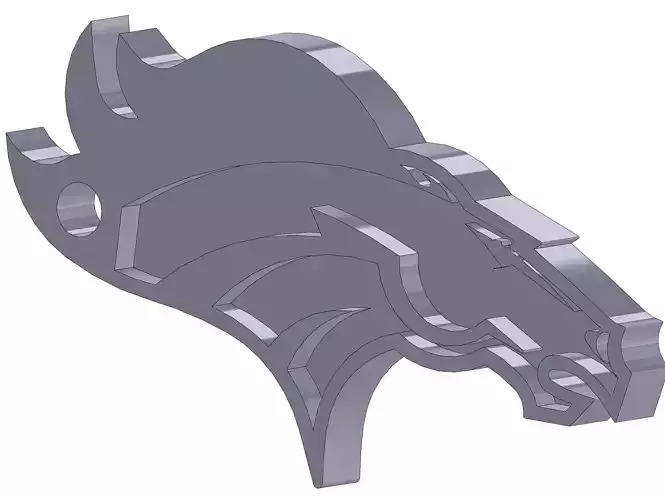 Broncos Horse Head Key Fob 3D print model