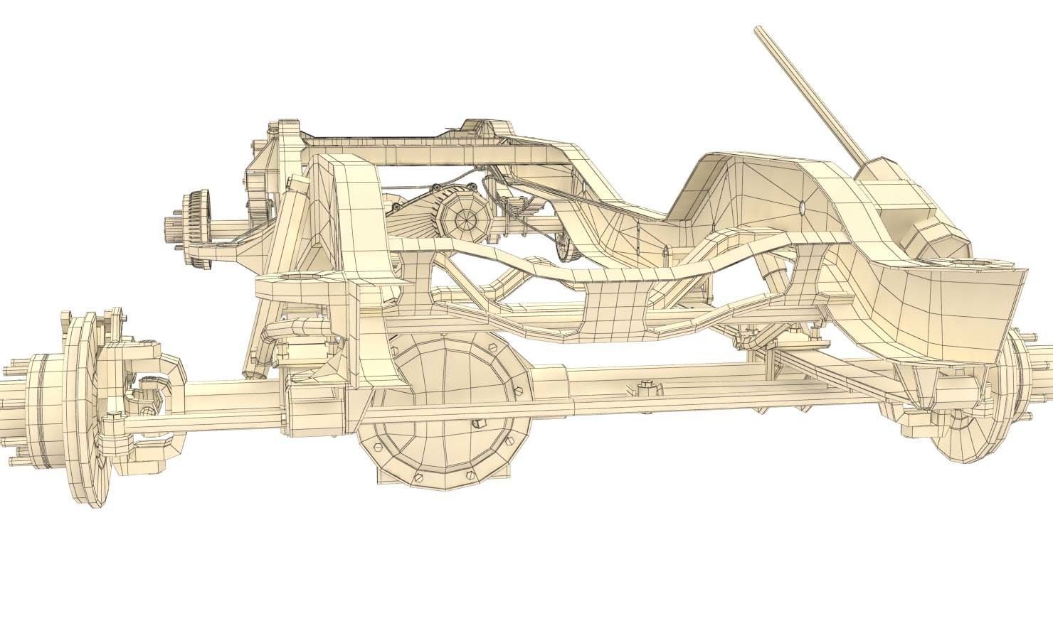 PICKUP TRUCK CHASSIS 4WD 3D model_16