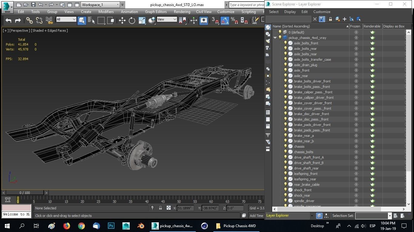 PICKUP TRUCK CHASSIS 4WD 3D model_20