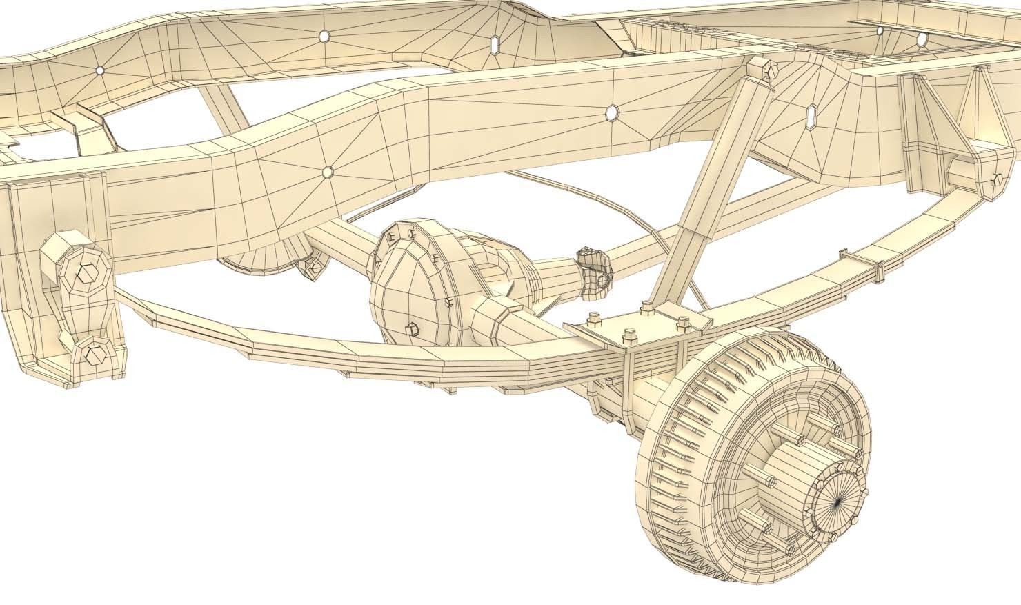 PICKUP TRUCK CHASSIS 4WD 3D model_13