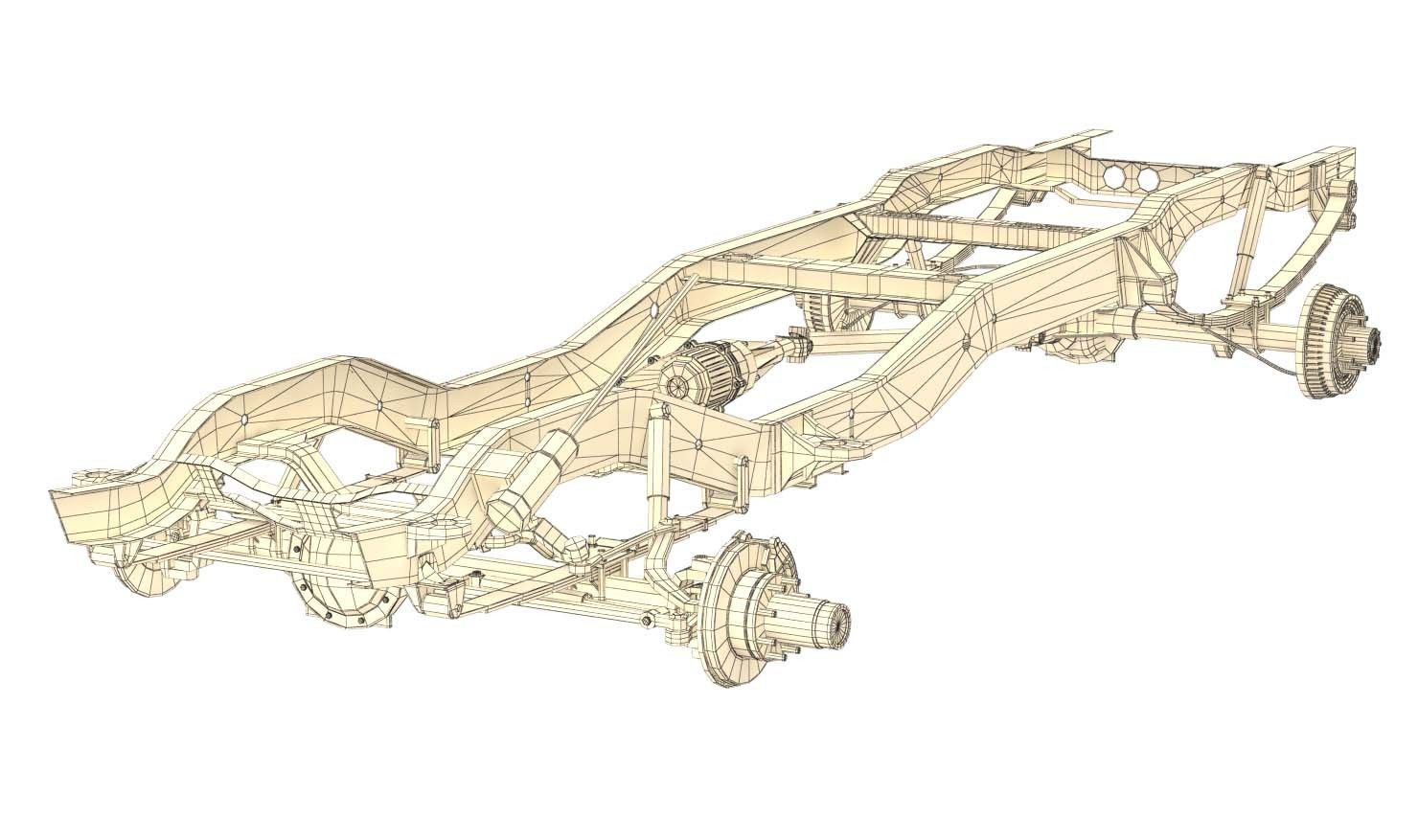 PICKUP TRUCK CHASSIS 4WD 3D model_14