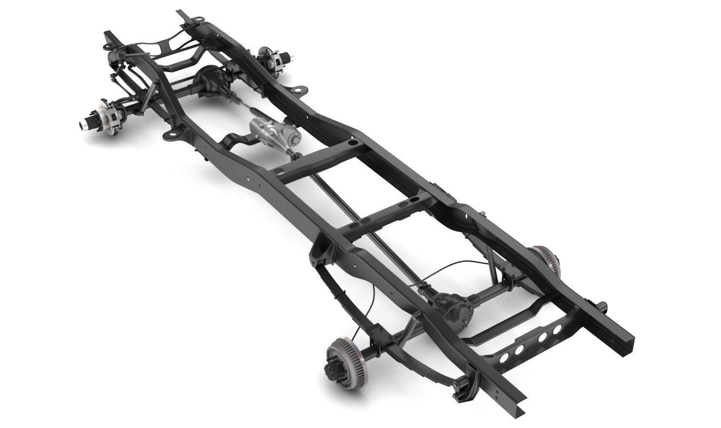 PICKUP TRUCK CHASSIS 4WD 3D model_1