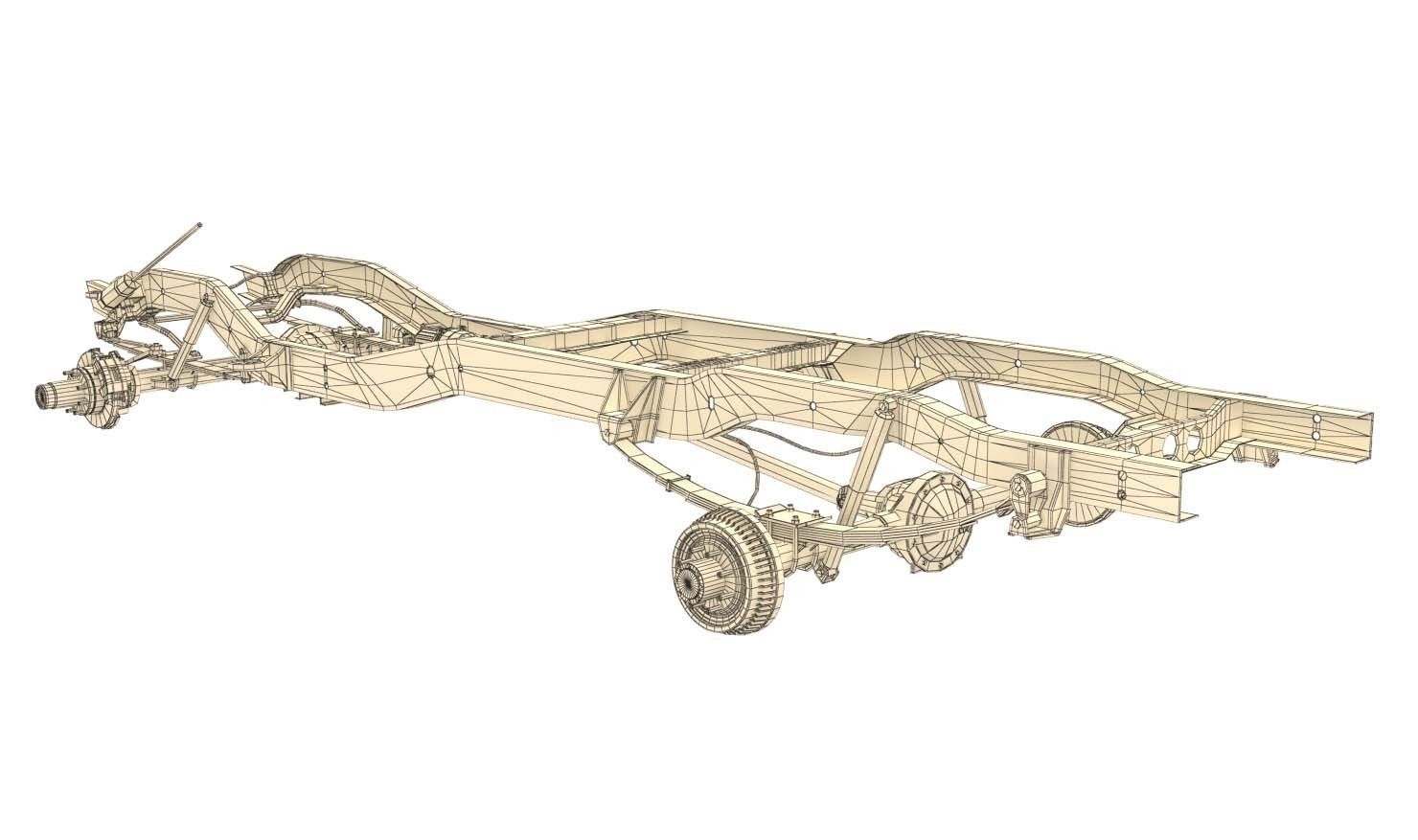PICKUP TRUCK CHASSIS 4WD 3D model_15