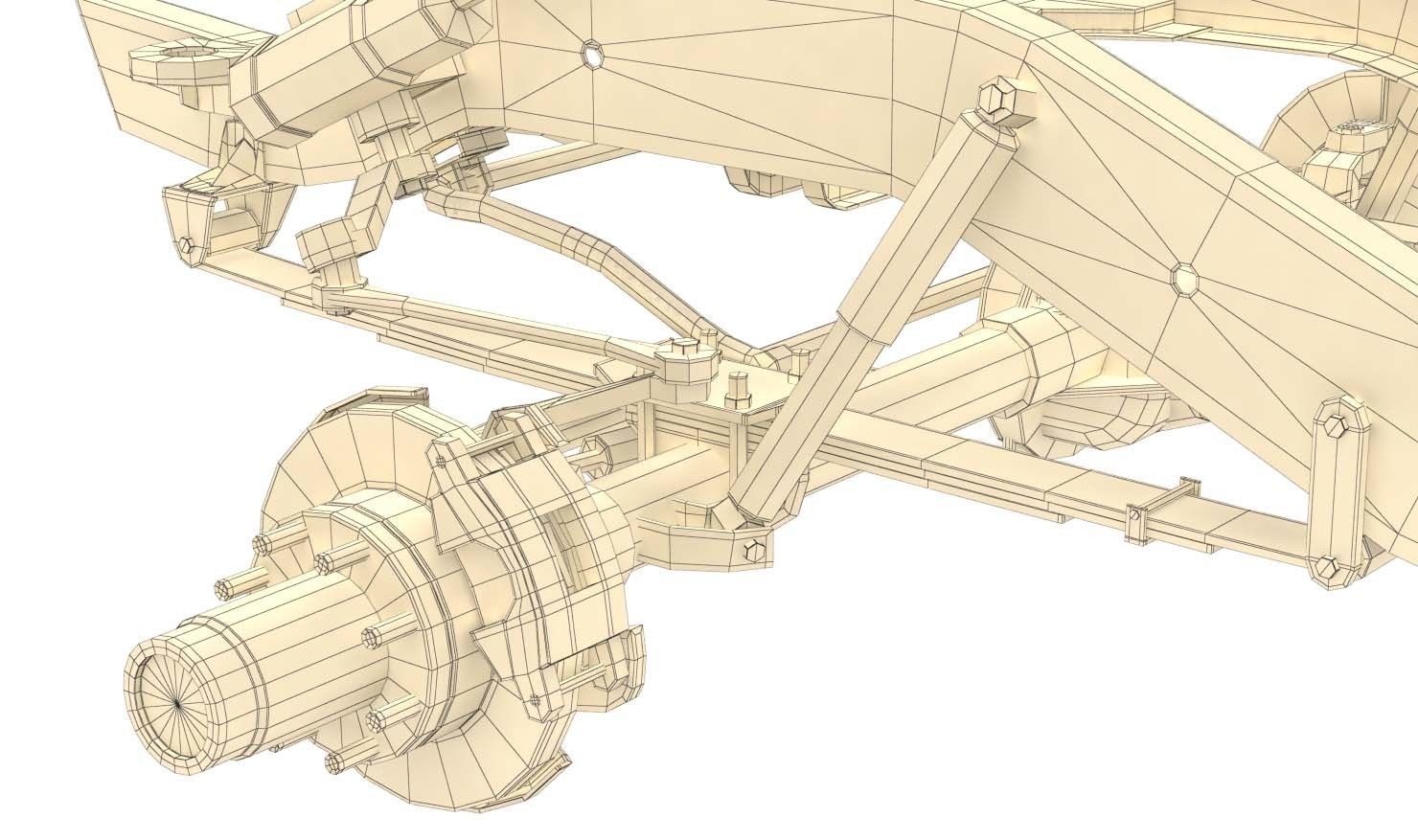 PICKUP TRUCK CHASSIS 4WD 3D model_12