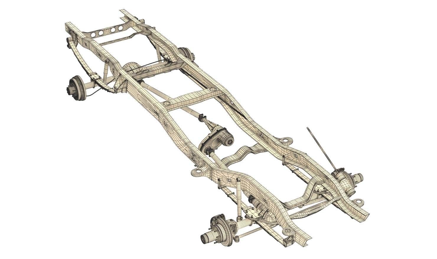 PICKUP TRUCK CHASSIS 4WD 3D model_11