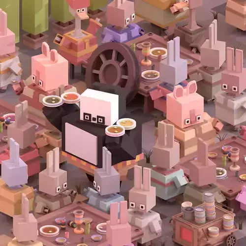 Kung Fu Panda lowpoly polyplanet Low-poly 3D model
