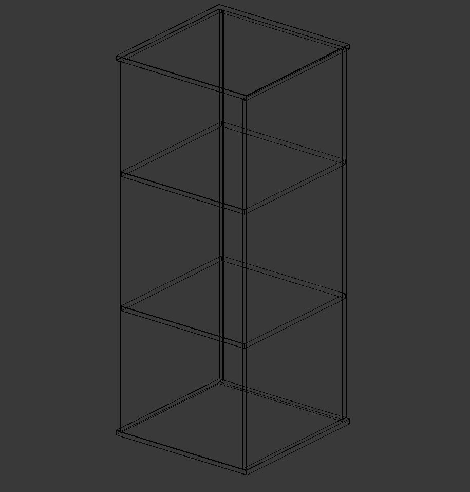 Mini Bookcase Low-poly 3D model_4
