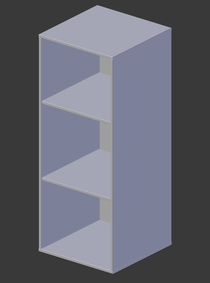 Mini Bookcase Low-poly 3D model_3