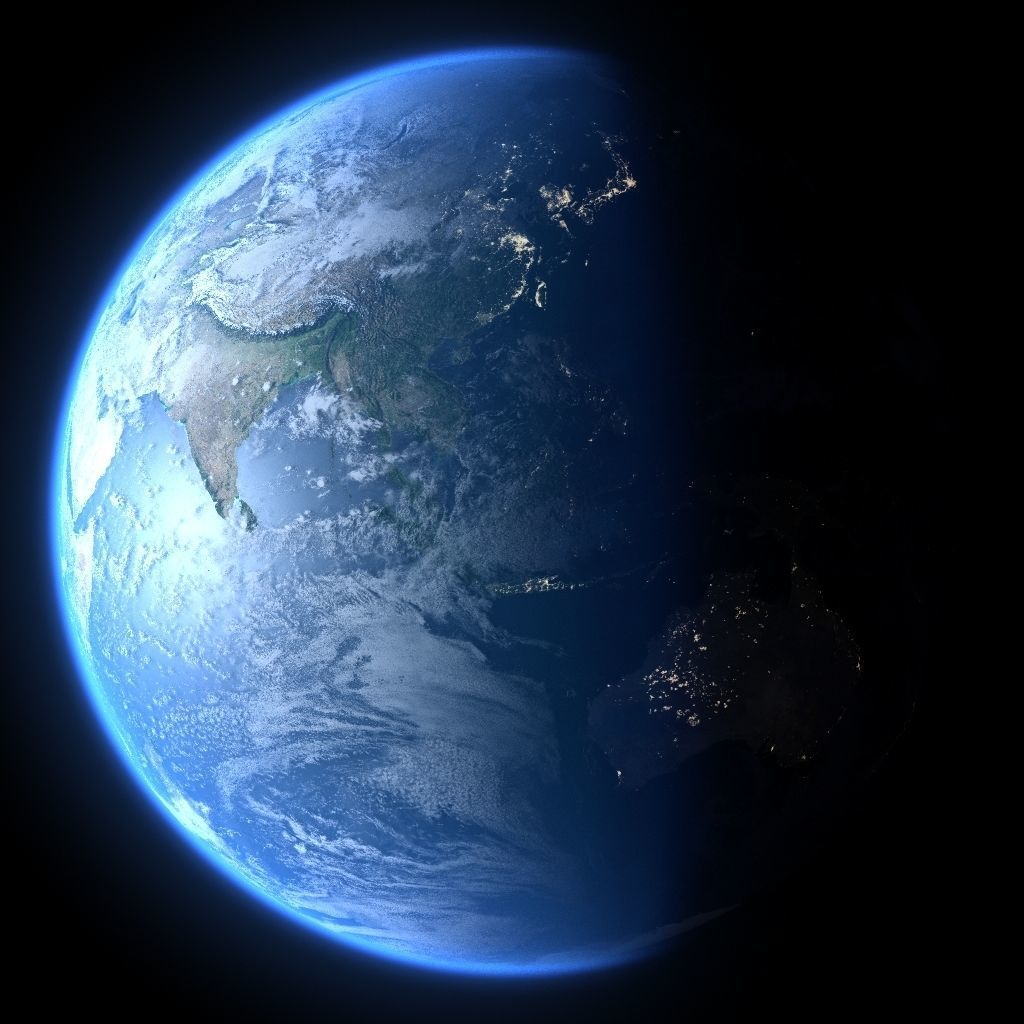 Earth in Auguest 3D model_2