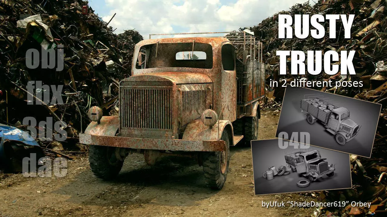 Rusty Truck 3D model_0