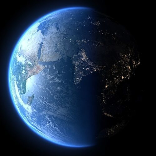 Earth in January 3D model