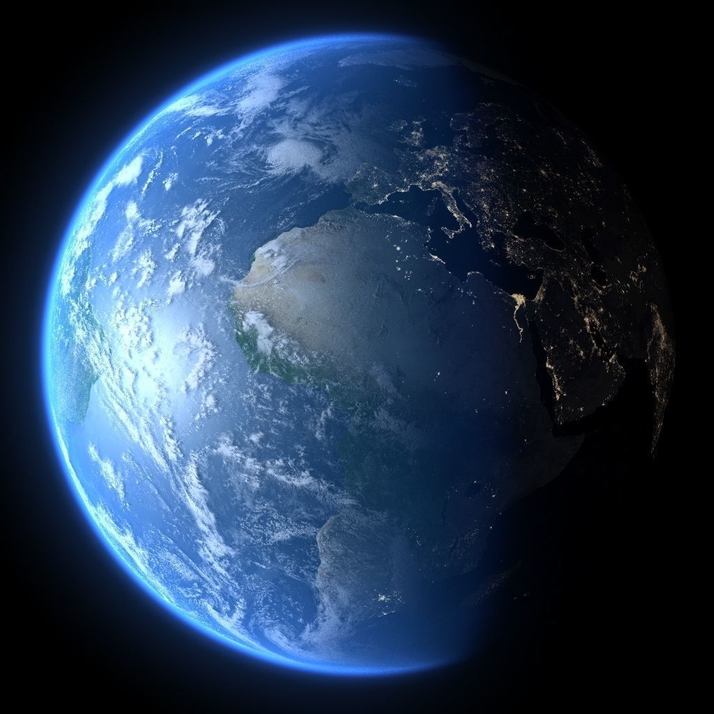 Earth in January 3D model_1