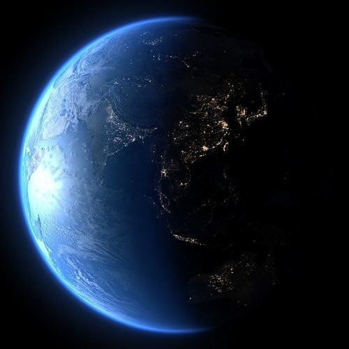 Earth in February 3D model