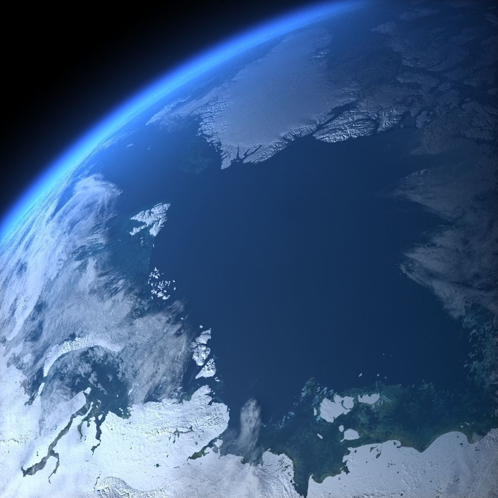Earth in July 3D model_5