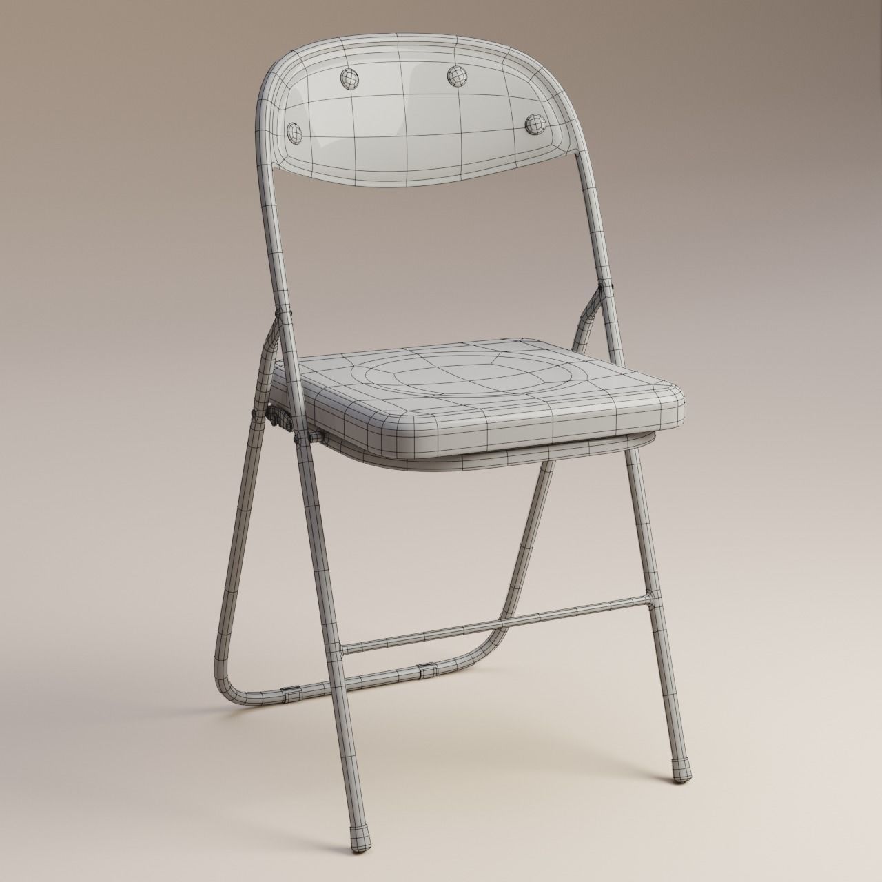 Folding chair 3D model_4