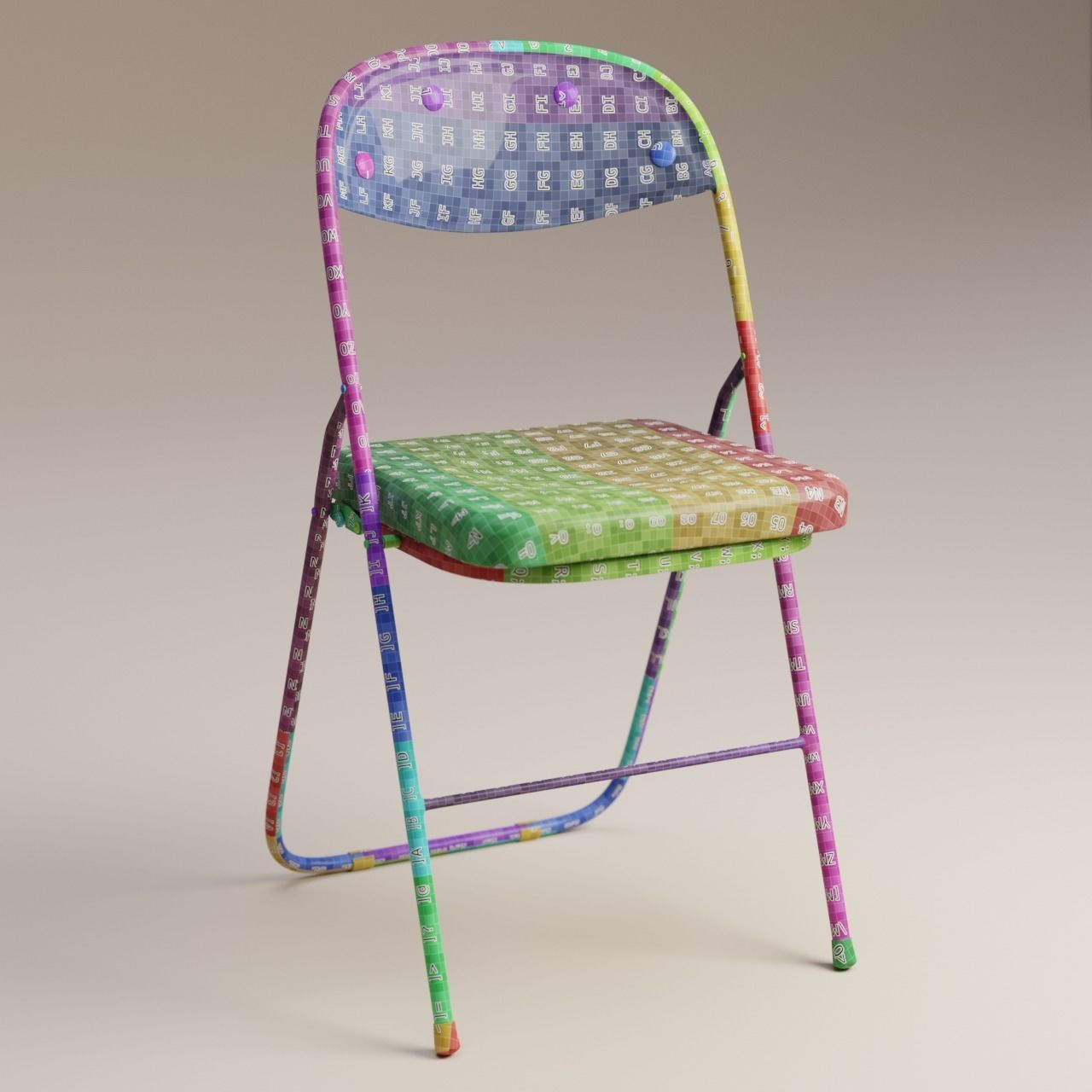 Folding chair 3D model_6