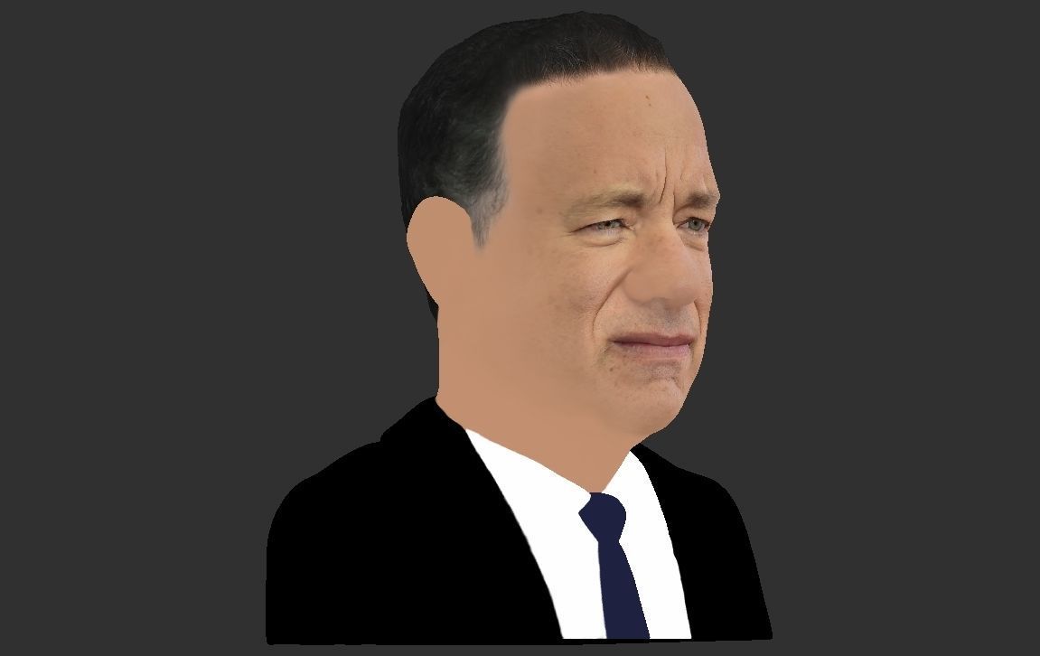 Tom Hanks bust ready for full color 3D printing 3D print model_24