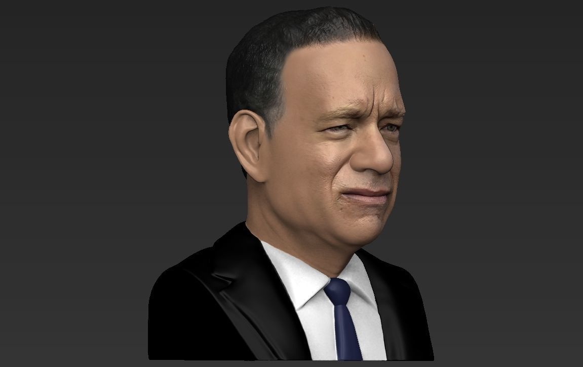 Tom Hanks bust ready for full color 3D printing 3D print model_21