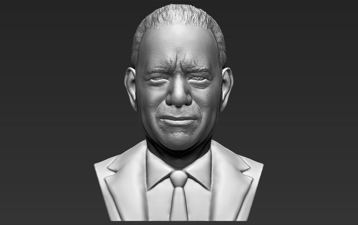 Tom Hanks bust ready for full color 3D printing 3D print model_26