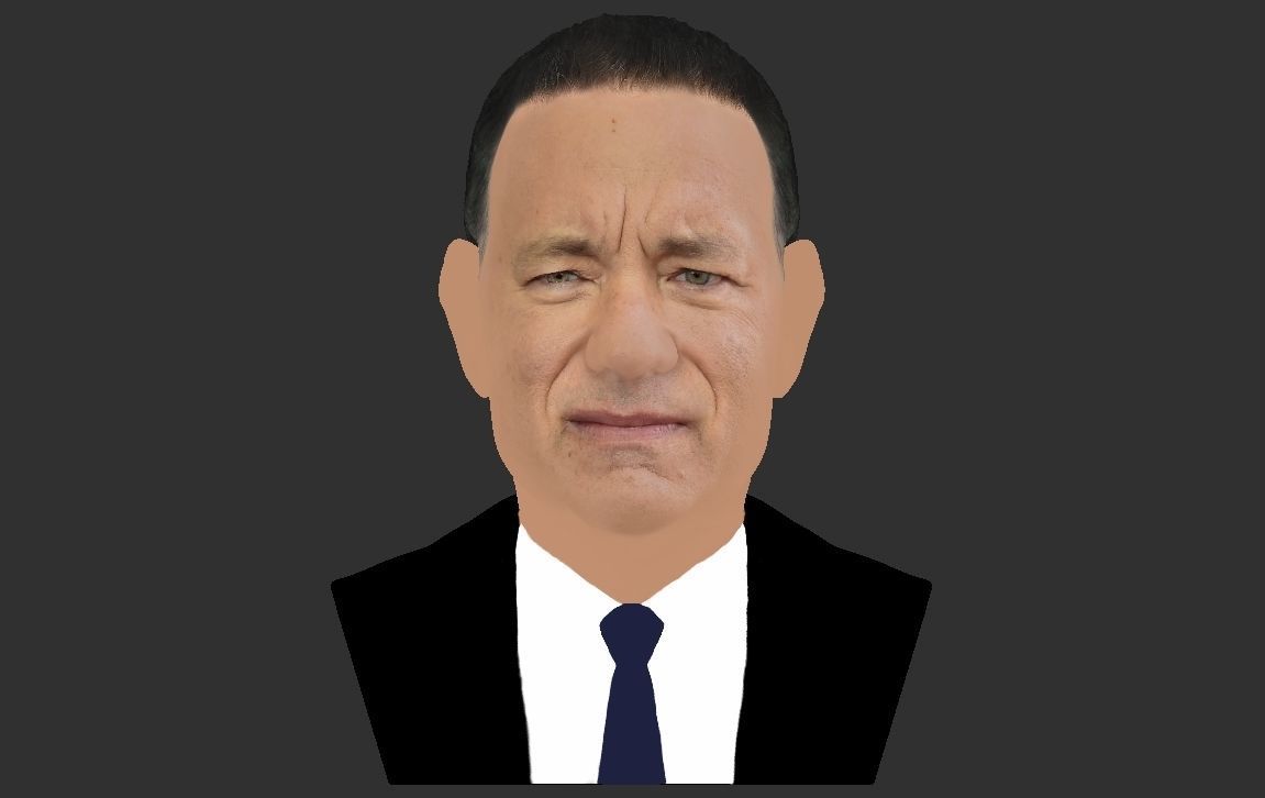 Tom Hanks bust ready for full color 3D printing 3D print model_22