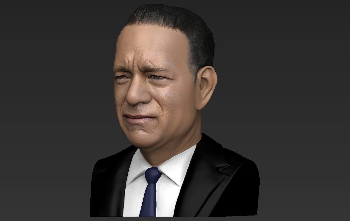 Tom Hanks bust ready for full color 3D printing 3D print model_20