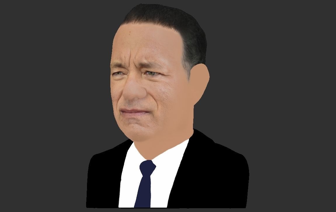Tom Hanks bust ready for full color 3D printing 3D print model_23
