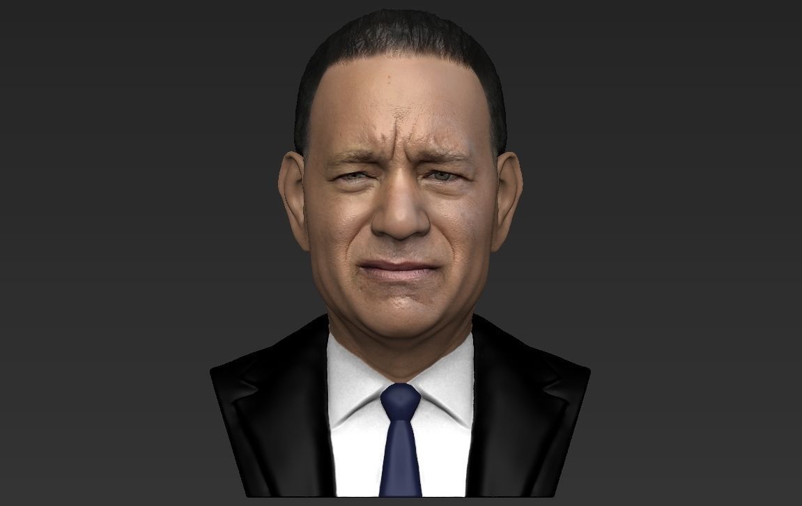 Tom Hanks bust ready for full color 3D printing 3D print model_19