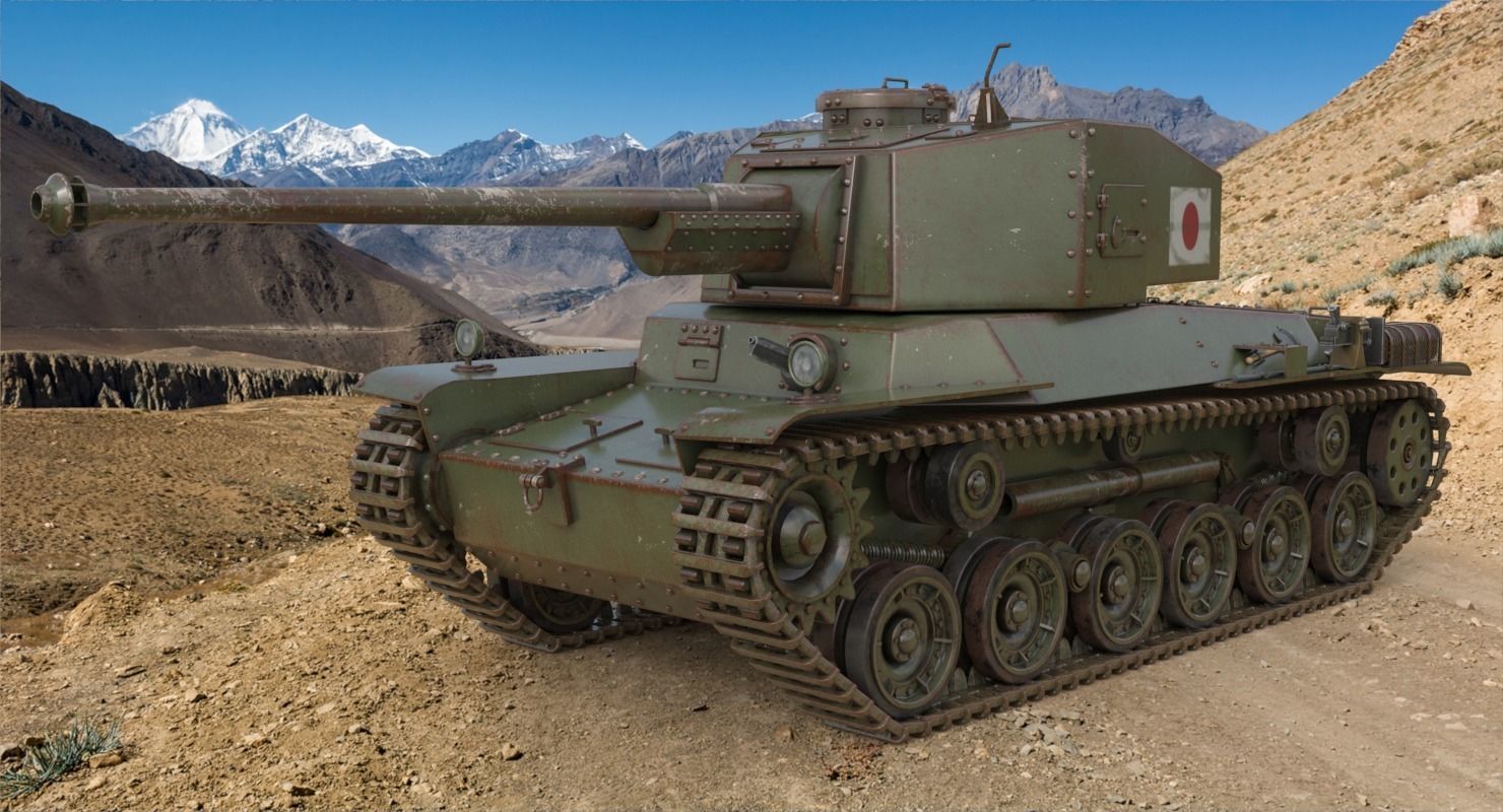 Tank Type 3 Chi-Nu Japan Vray 3D model_1