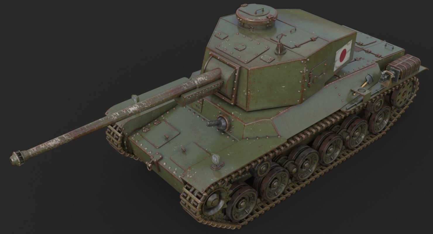 Tank Type 3 Chi-Nu Japan Vray 3D model_3