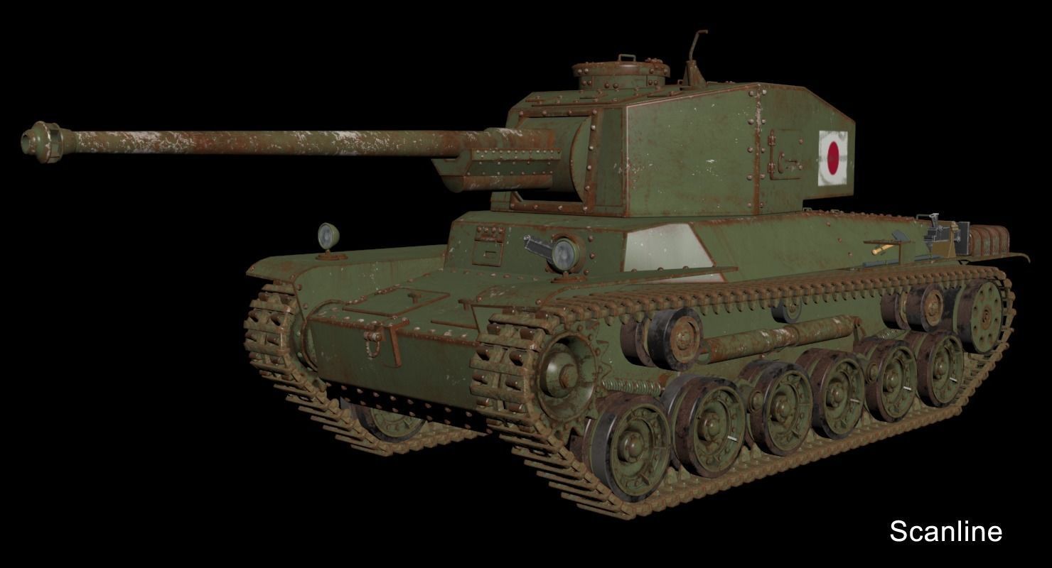 Tank Type 3 Chi-Nu Japan Vray 3D model_32