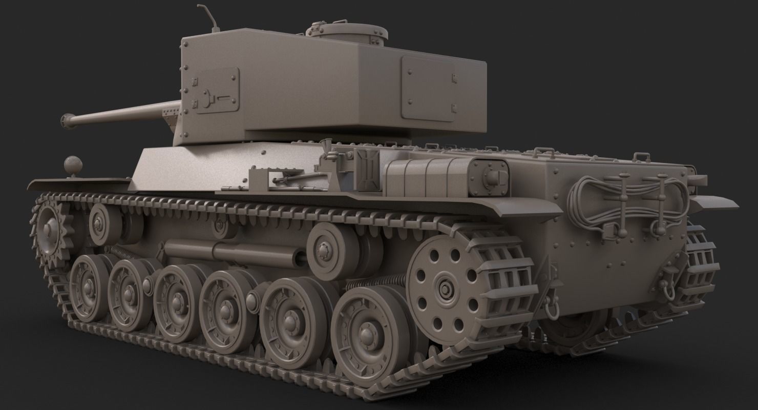 Tank Type 3 Chi-Nu Japan Vray 3D model_29