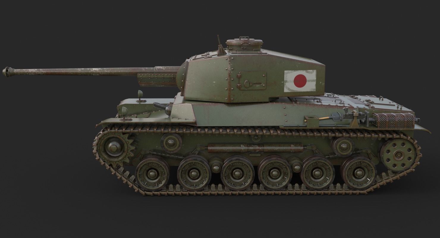 Tank Type 3 Chi-Nu Japan Vray 3D model_4