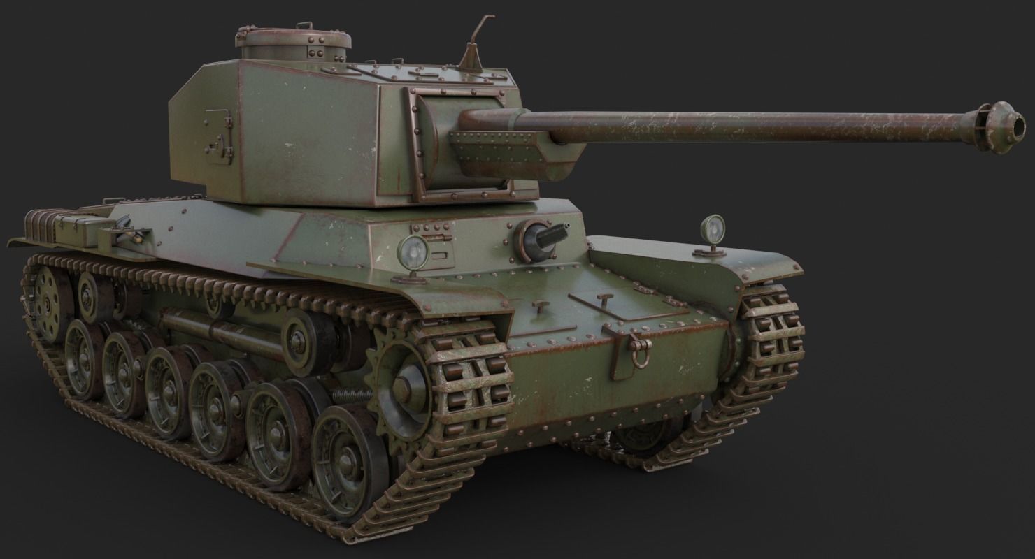 Tank Type 3 Chi-Nu Japan Vray 3D model_11