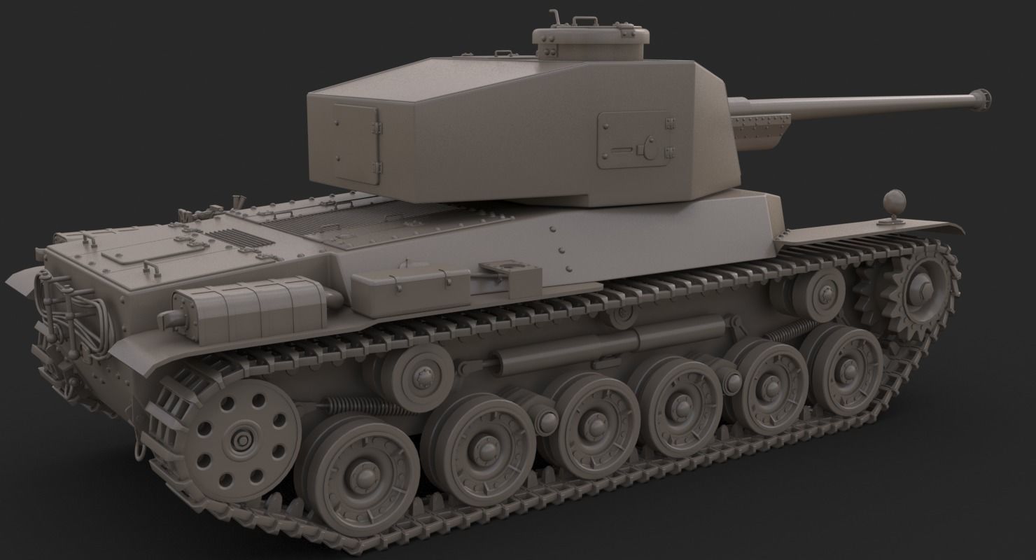 Tank Type 3 Chi-Nu Japan Vray 3D model_31
