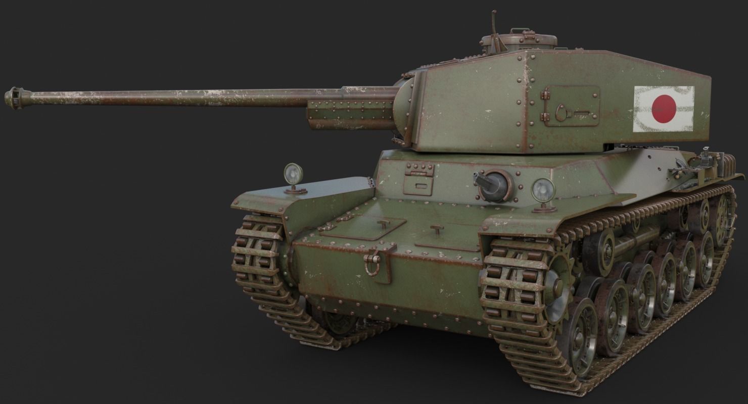 Tank Type 3 Chi-Nu Japan Vray 3D model_18
