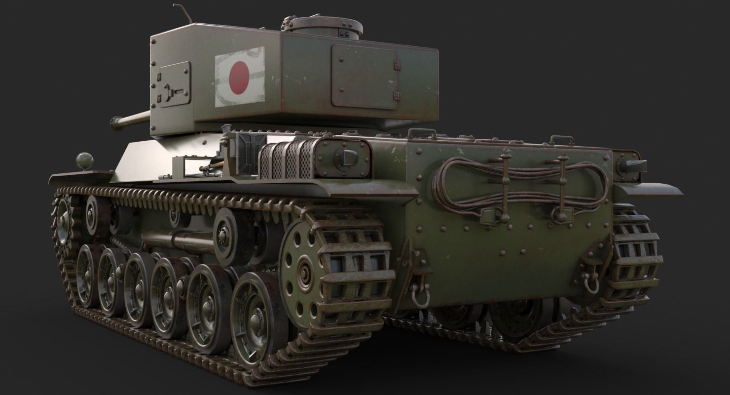 Tank Type 3 Chi-Nu Japan Vray 3D model_6