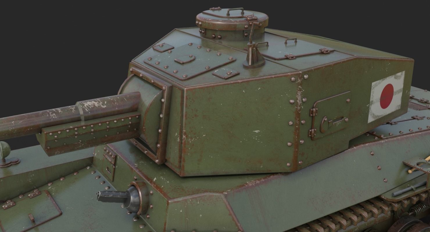 Tank Type 3 Chi-Nu Japan Vray 3D model_14