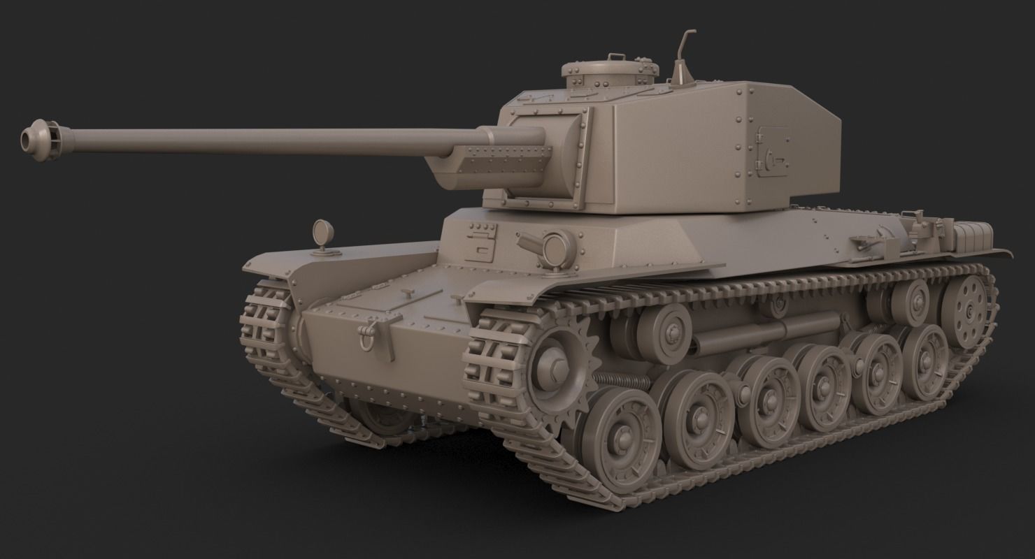 Tank Type 3 Chi-Nu Japan Vray 3D model_27