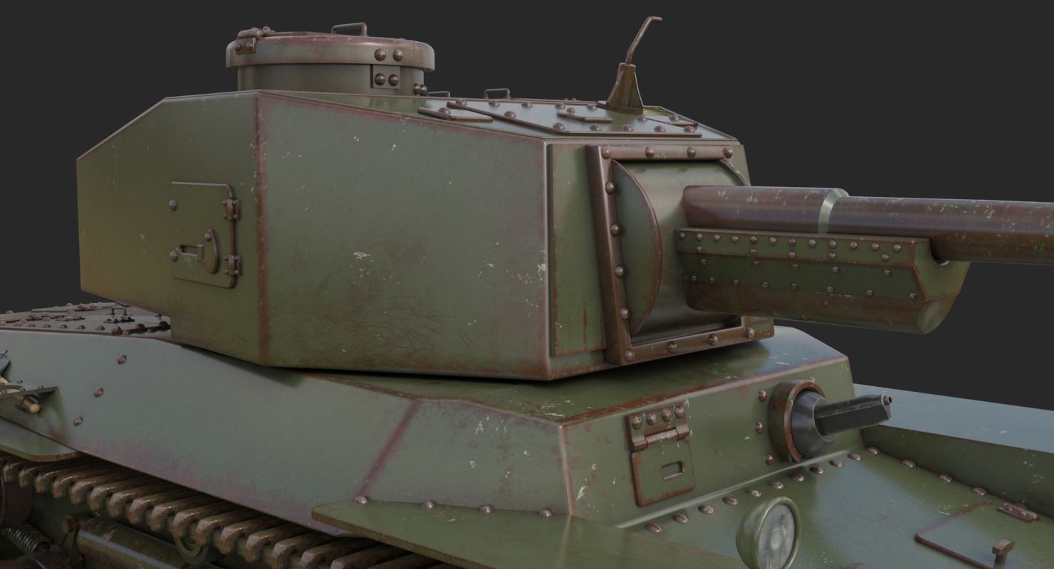 Tank Type 3 Chi-Nu Japan Vray 3D model_13