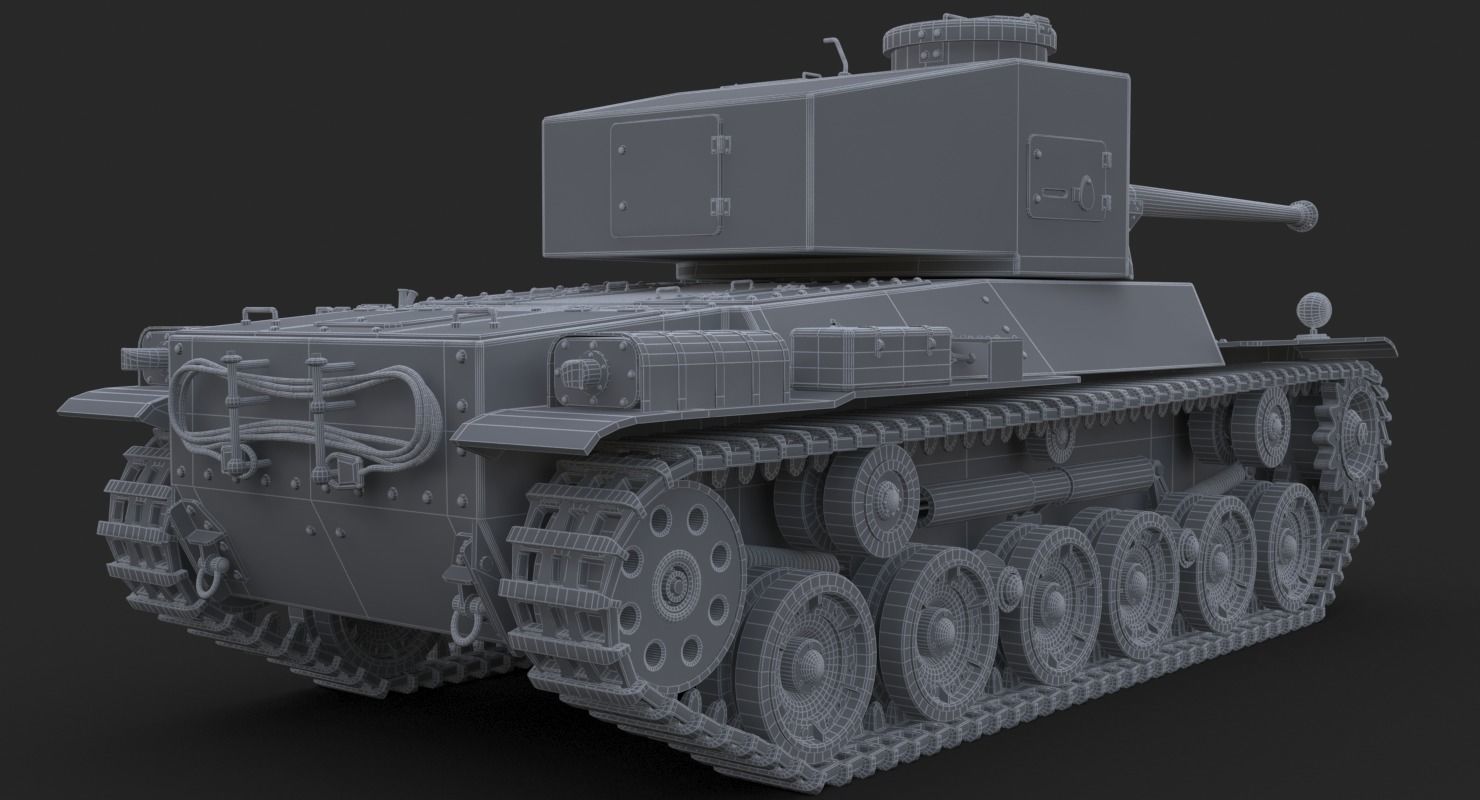 Tank Type 3 Chi-Nu Japan Vray 3D model_23