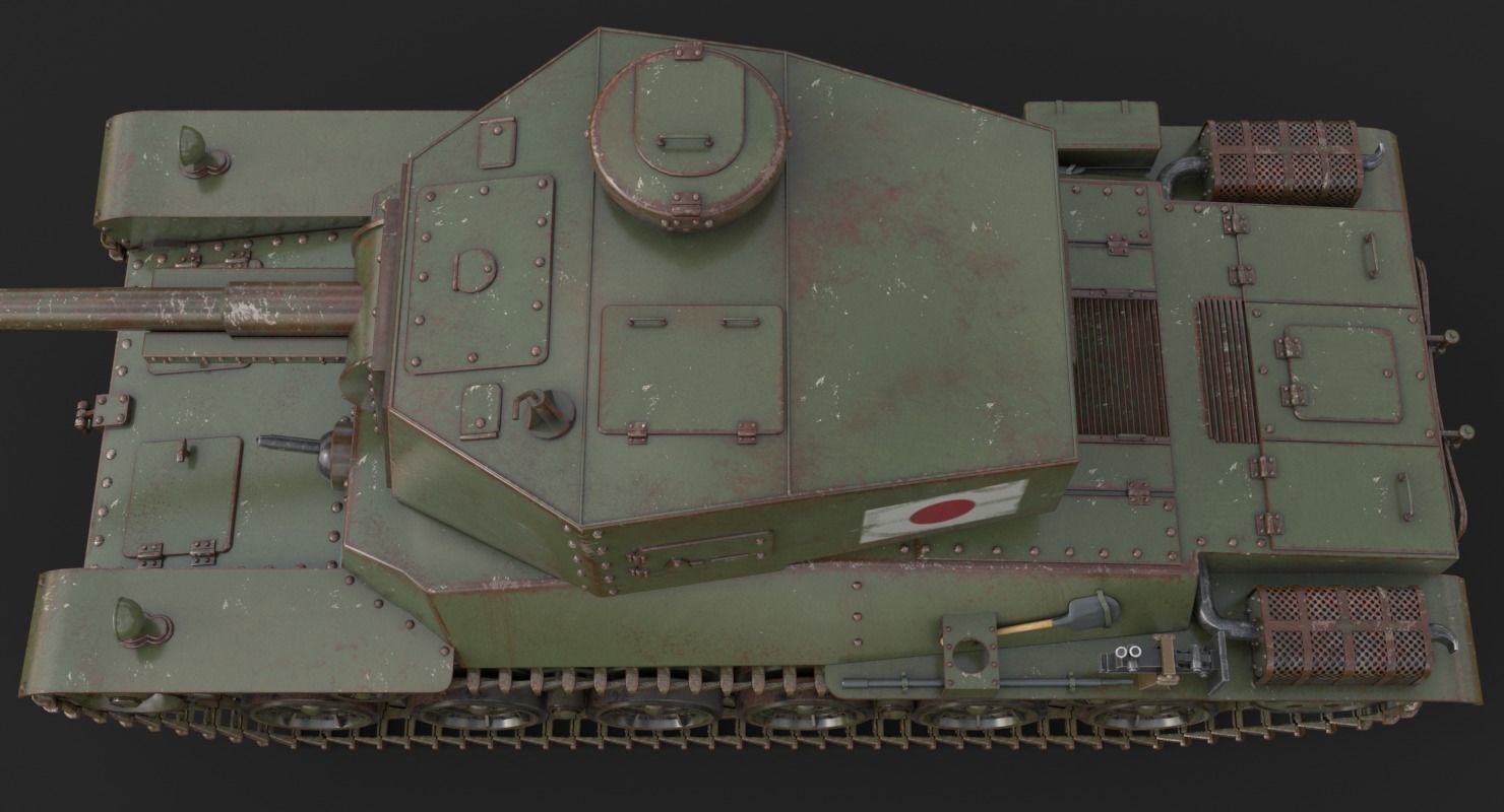 Tank Type 3 Chi-Nu Japan Vray 3D model_21