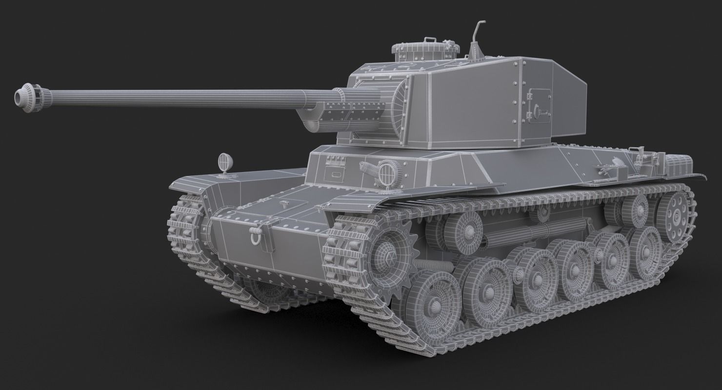 Tank Type 3 Chi-Nu Japan Vray 3D model_20