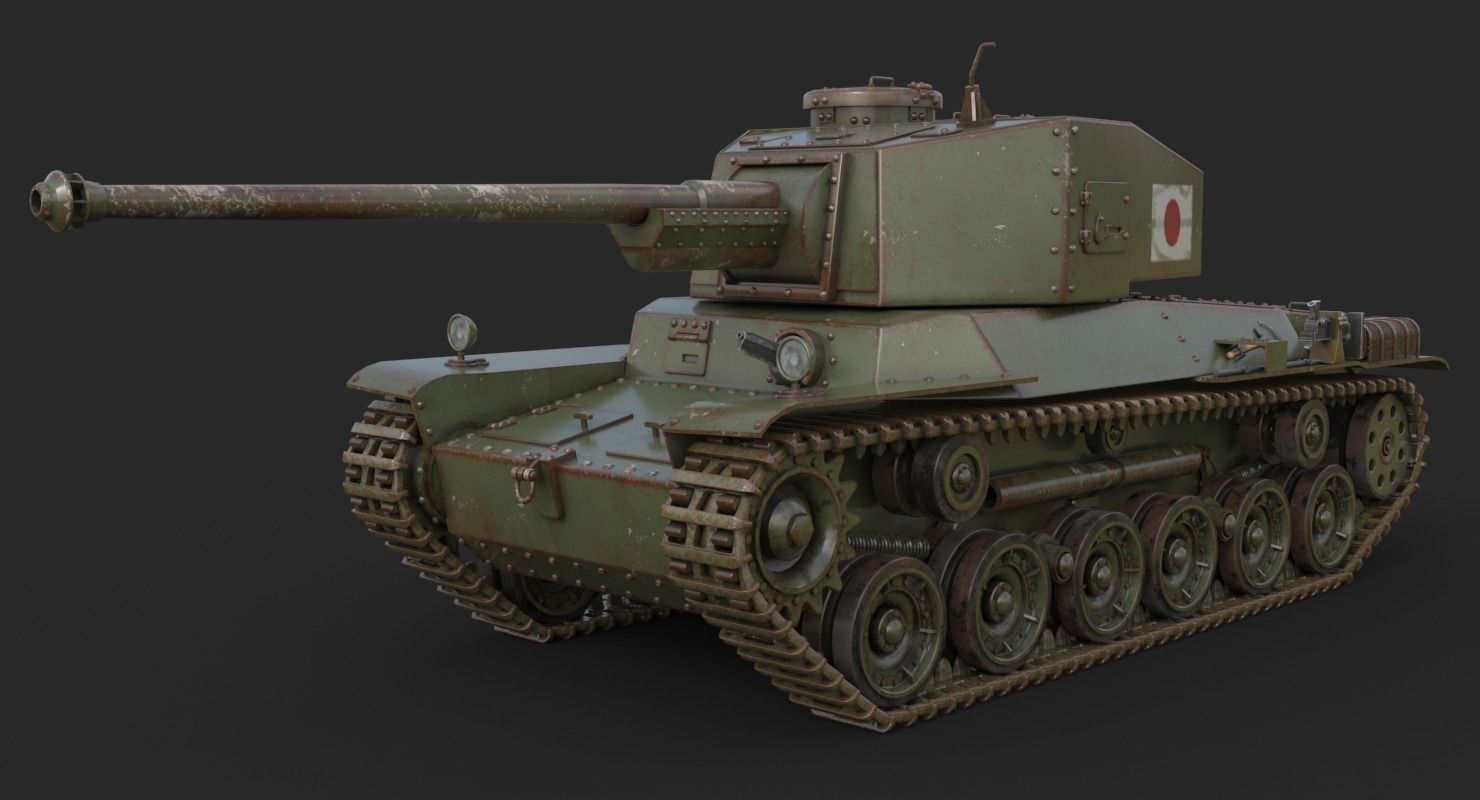 Tank Type 3 Chi-Nu Japan Vray 3D model_2