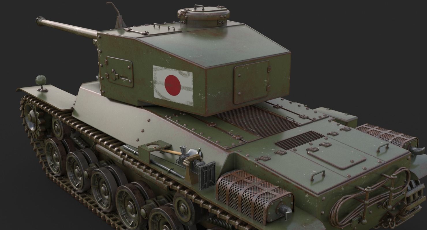 Tank Type 3 Chi-Nu Japan Vray 3D model_7