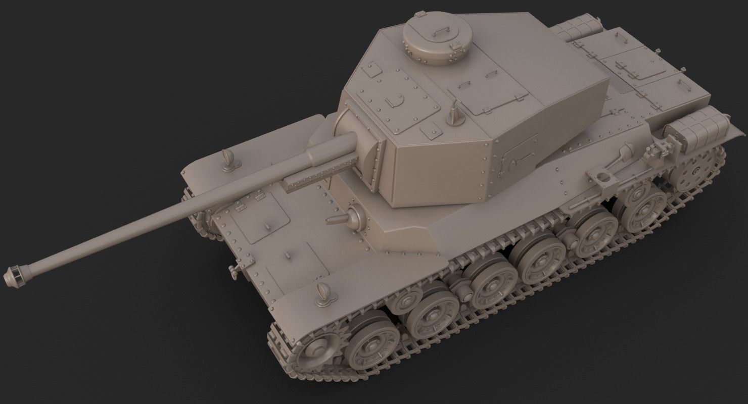 Tank Type 3 Chi-Nu Japan Vray 3D model_30