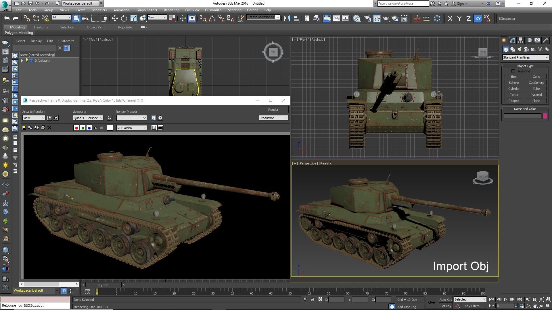 Tank Type 3 Chi-Nu Japan Vray 3D model_34