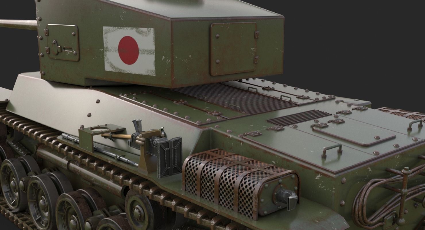 Tank Type 3 Chi-Nu Japan Vray 3D model_16