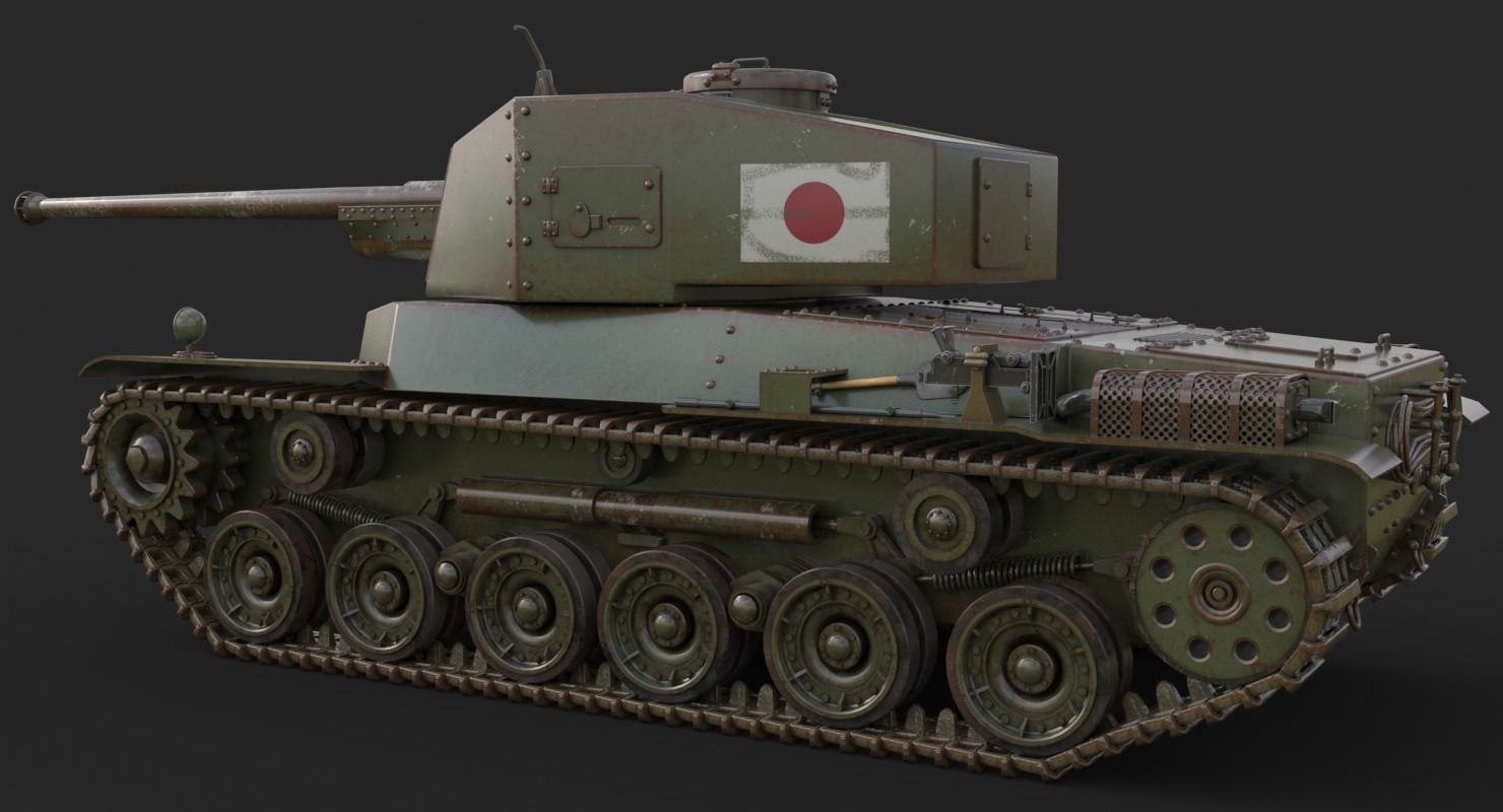 Tank Type 3 Chi-Nu Japan Vray 3D model_5