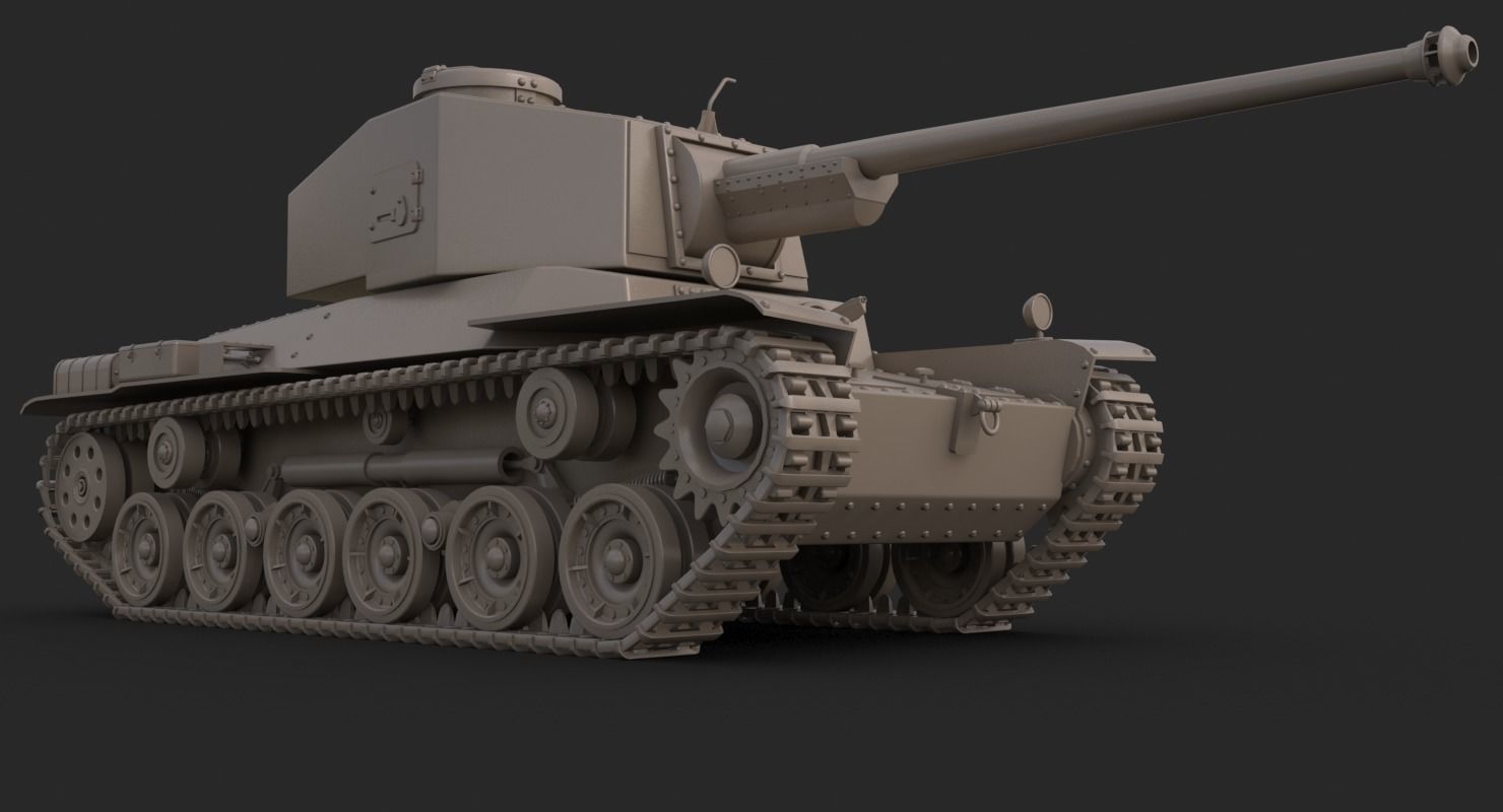 Tank Type 3 Chi-Nu Japan Vray 3D model_28