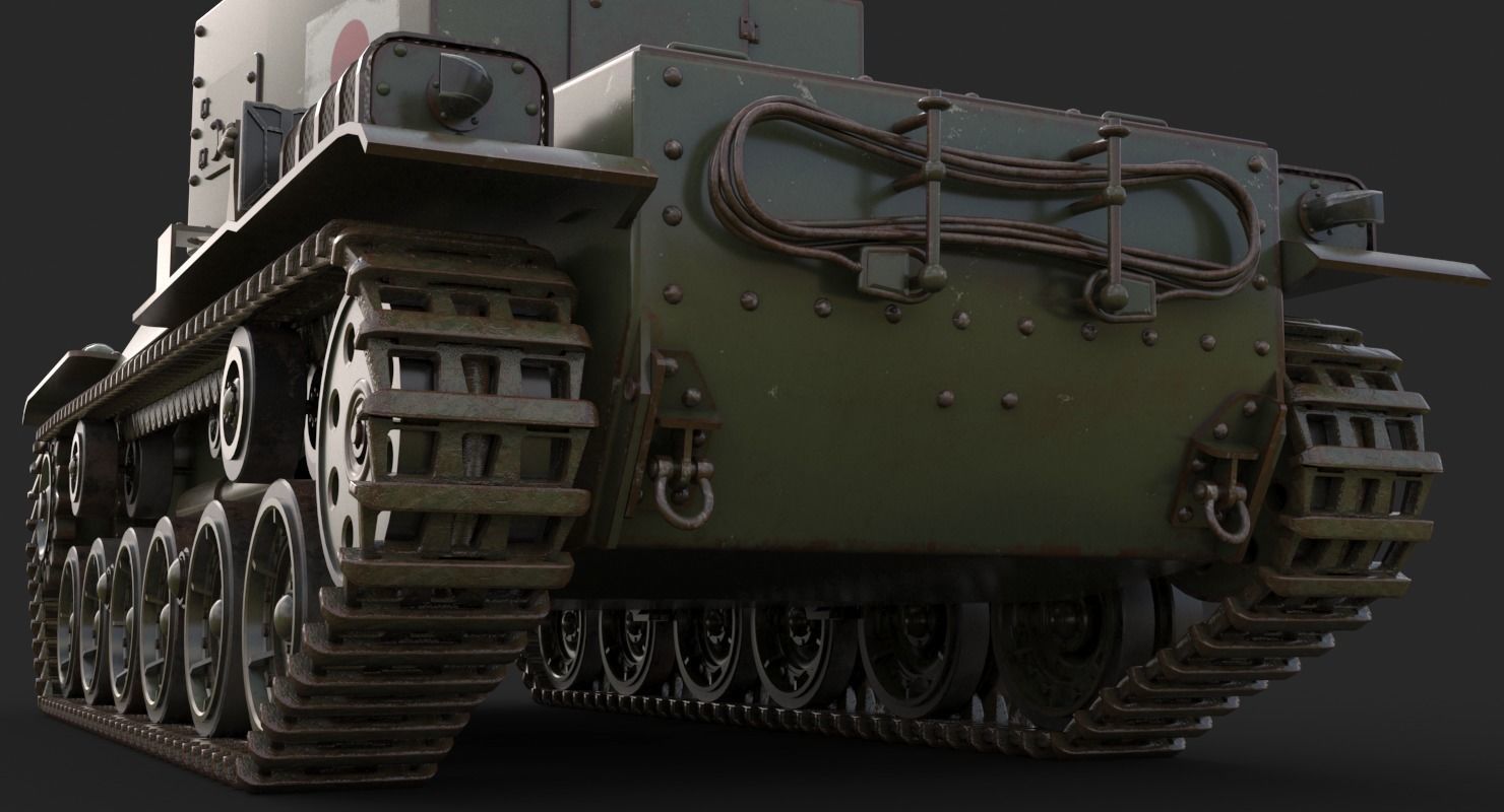 Tank Type 3 Chi-Nu Japan Vray 3D model_17